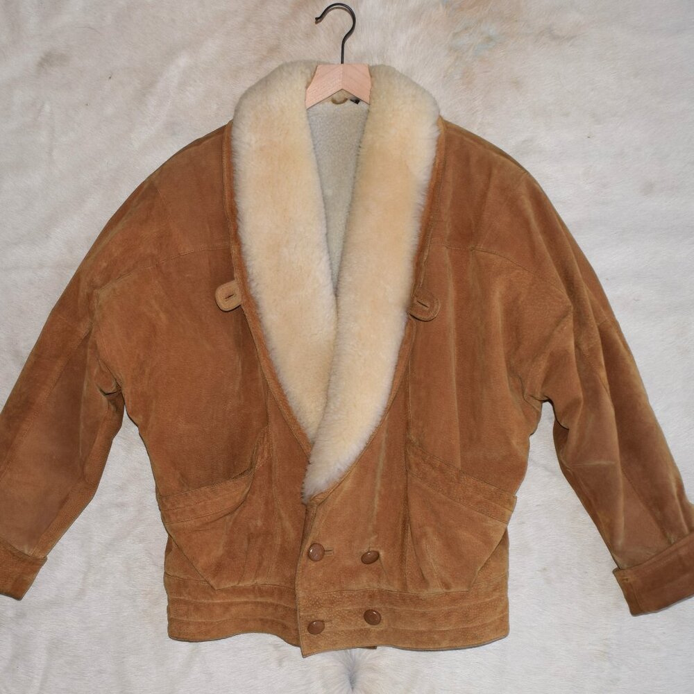 Vintage Oversized Suede, Sherpa Lined Coat